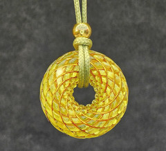 Cosmic Aurora Torus Pendant Labradorite Moonstone Sacred Geometry Necklace