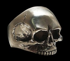 Skull Ring, Sterling Silver Keith Richards Skull Ring, All Sizes, Biker Jewelry