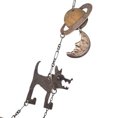 Techno Romantic Sterling Silver Mixed Metal Charm Necklace Thomas Mann Style