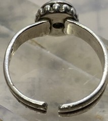 Handmade 925 Sterling Silver Gray Moonstone Cabochon RING Sz6.75 Adjustable 3.7g