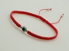 Pulsera Melon Con Ojo Turco Color Blanco Gold Plate