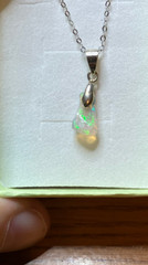#448- 1.50ct Genuine Freeform Ethiopian Welo Opal on a 925 Sterling Silver Chain