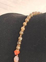 NWT Peyote Bird Agate Quartz Beads Nuggets Gemstone Chunky Necklace 18.5″