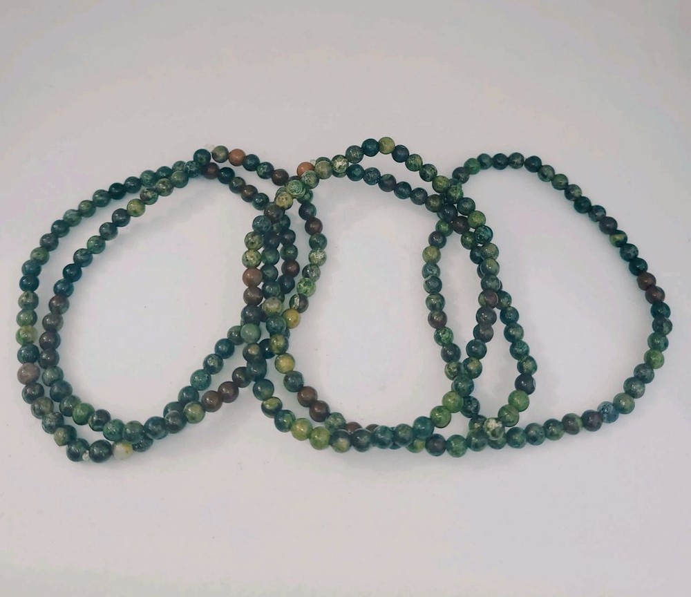 Dragon Blood Stone Beaded Stretch Bracelet 4mm
