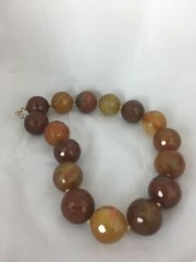 24mm Bold Faceted Carnelian Gold Filled Beads Necklace 17″ | Navajo | 3693