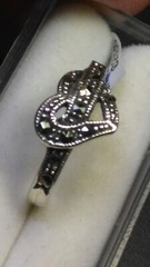 LOVELY STERLING SILVER.925 WITH MARCASITE DESIGNER RING SIZES 6.0-6.25!