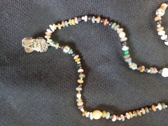 Petrified Wood Pendant Beaded Necklace