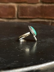 Kingman Turquoise Tear Drop Ring Size 8 | 925 Sterling Silver G516
