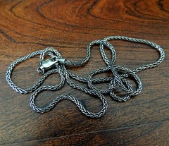 Sterling Silver Oxidized Wheat Necklace Chain for Pendants 1.6mm (.925 Silver)