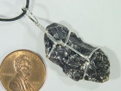 BUTW Sterling Wire Wrap 43mm Sikhote-alin Russian Meteorite Pendant 2736D