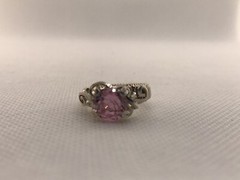 Solitaire Round Brilliant Cut Pink CZ Size 5 Faceted Set In Silver Fill