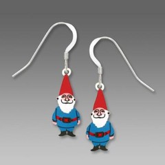 Sienna Sky Earrings Sterling Silver Hook Cute Garden Gnome Handmade USA 1762