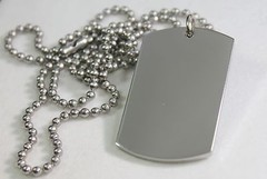 SOLID STAINLESS STEEL HEAVY DUTY POLISHED DOG TAG NECKLACE PENDANT FREE ENGRAVE