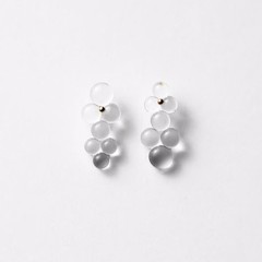 BUBUN Organ #3 water drops Rain Handmade In Japan Glass Earrings New