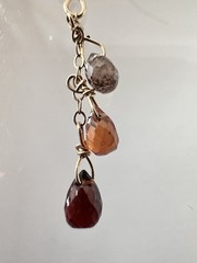 Faceted Gemstone Briolette Gold Filled Dangle Earrings Garnet Topaz Quartz
