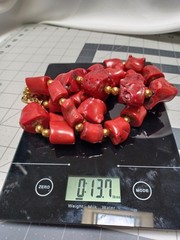 Red Coral Beaded Necklace 392 Grams 28 In Large Chunky Beads Marked MCM