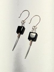 Handmade Obsidian Sterling Silver Artisan Earrings BENEFITS CHARITY 100%