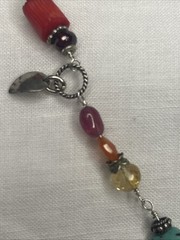 Bird Gemstone Necklace Ruby Sterling Silver Citrine Topaz HeyHey OOAK Art