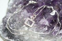 Real Sterling Choker Silver Link Pendant Necklace 40CM 16″ 1 MM Box Chain New
