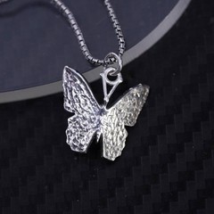 up to 26” Italian Dyadema sterling silver 925 box necklace butterfly pendant