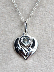 Natural White Topaz Heart Pendant in Sterling Silver 0.50 ctw 18 Inches