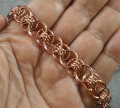 Solid Copper Diamond Twisted Wire Helm Weave Woven Chain Maille Necklace 12mm