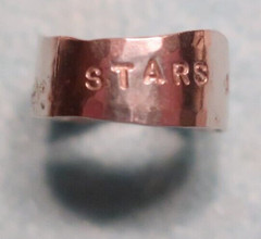 «Stars are Hiding Tonight» Sterling Ring; Size 8; Made in USA by Peggy Johnson