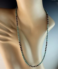 White Fox Creation: Long Deep Purple Spiny Oyster and Turquoise Necklace