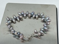 Beautiful Gray Genuine Tahitian Baroque Pearl 7.5″ Bracelet