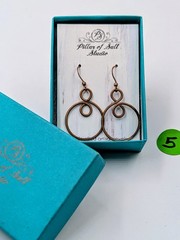 New PILLAR OF SALT STUDIO Copper Hoop Wire Wrapped Small Infinity Earrings