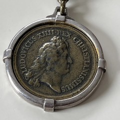 French Kande Louis XIV Coin Medallion Pendant Only