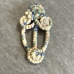 Large Vintage Signed 1980’s Ceramic Artisan Brooch Pin Handmade