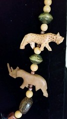 New 34 IN.WOODEN SAFARI NECKLACE