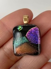 Handcrafted purple brown dichroic glass Pendant