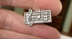 Music Musical Bar Notes Collectible Vintage Pewter Pins Appox 1 Inch Square