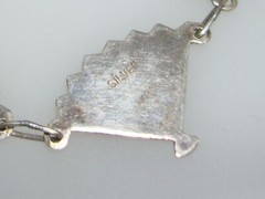 ANTIQUE 1920’S ART DECO SILVER & GOLD JAPANESE FAN NECKLACE & BRACELET SET!