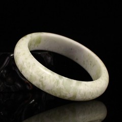 Natural Xiuyan Xiu Jade Bangle Bracelet 64.46g 59.5mm ID Moss Green Stone Ring
