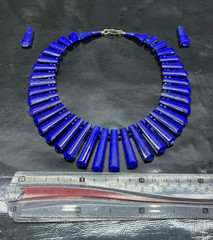 High Quality AA+ Natural Lapis Lazuli Necklace Set Deep Blue Handmade Jewelry
