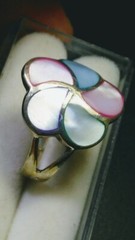 LOVELY MOP INLAYS IN STERLING SILVER.925 RING SIZE 6.75-7.0!