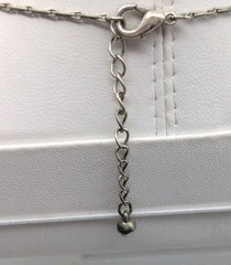 Ornate Statement Pendant Necklace Silver Tone 15″ Black Cabochon