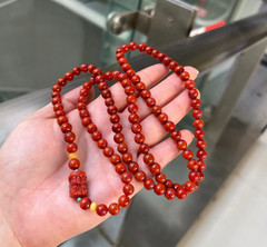 6.5mm Nanhong Agate Hand Chain Necklace CC