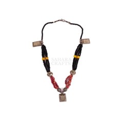 Agent Berber Beaded Necklace Moroccan Tribal Glass Bead Artisan Tribal Jewelry,