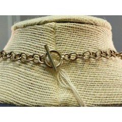925 S/S Labradorite drops wire wrapped choker rolo chain & toggle clasp.