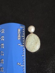 Vintage The Dreamer Earrings 925 Sterling Silver Gray Stone & Pearl Earrings