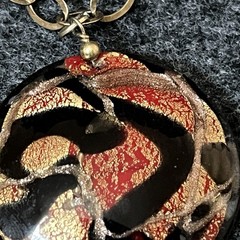 Venetiaurum Chain Link Necklace Italian Murano Glass Pendant Beads Multicolor
