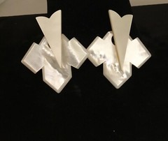 Vintage Stephen Dweck Mother Of Pearl ￼ Geometric ￼2 Part Drop ￼Earrings As Is