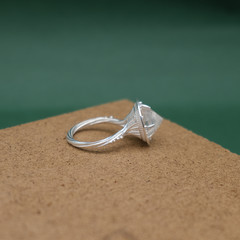 Galadriel’s Nenya Ring: Sterling Silver Elven Ring with Clear Zircon