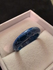 Handcrafted Artisan Tumbled Puffy Cloud Lapis Ring Size 9 Band Hand Cut Custom