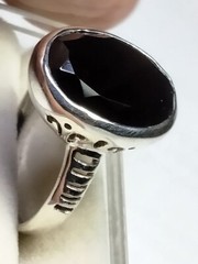 LIVELY BLACK ONYX IN STERLING SILVER 925 RING SIZE 8.5-8.75!