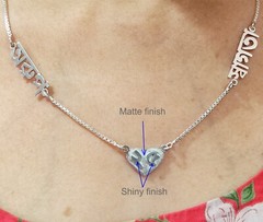 Silver Anniversary or Birthday TWO NAMES and Year inscribed on Heart Necklace